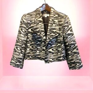 Kasper Jacket cropped black, white Size 8 cropped